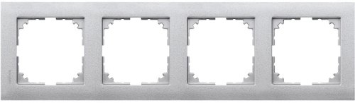 Рамка универсальная Schneider Electric Merten M-Pure 4-м. алюминий  картинка